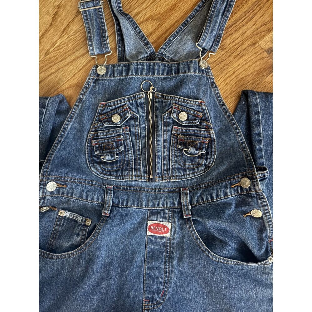 Rare Vintage Revolt Zipper Bib Overalls M